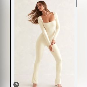 Oh Polly Jett long sleeve square neck jumpsuit 0